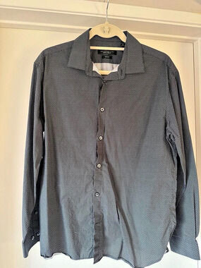 John Varvatos U.S.A. Men's Geometric Slim Fit Shirt 16 (32/33)
